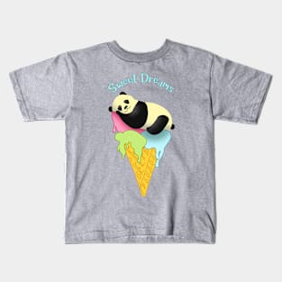 Ice Cream Panda Doodle | Cute Sweet Dreams Kids T-Shirt
